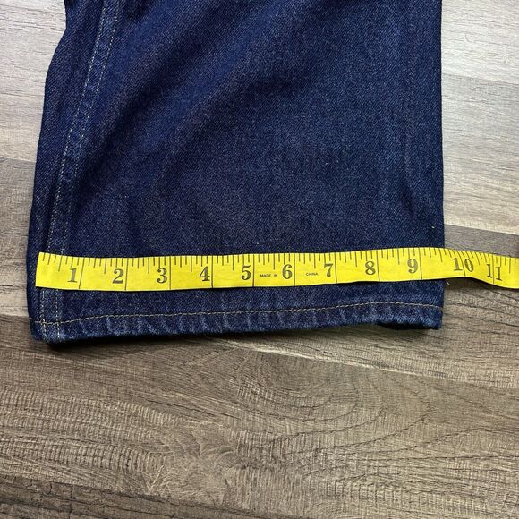 Vintage Calpia Caltrans Jeans Made In USA Zipper Fly Snap Reflective Size 42x34 - Picture 9 of 10